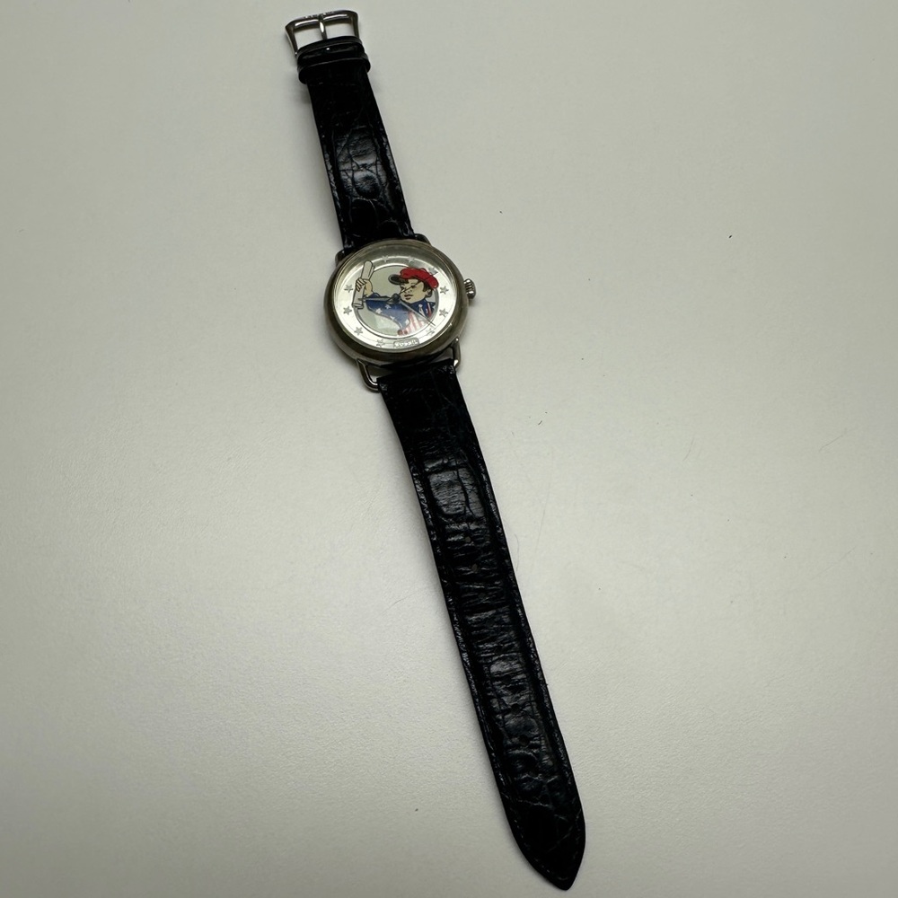 Limited Edition Fossil News Boy Leather Watch - Picture 2 of 5